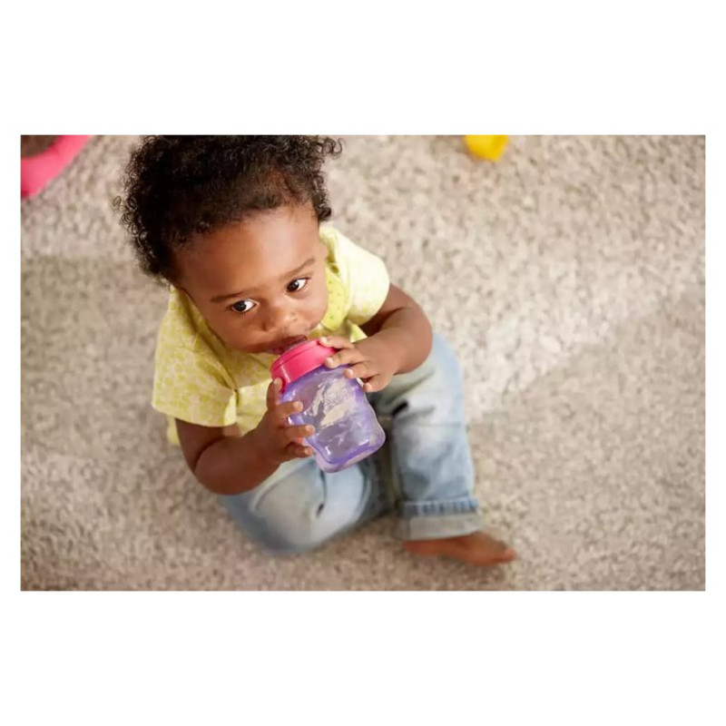 Philips Avent Easy Sip mācību krūzīte,  9M+, 260ml, silikona snīpis, rozā - SCF553/03