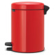 Brabantia atkritumu tvertne ar pedāli NewIcon, 5 l, Passion Red - 112089