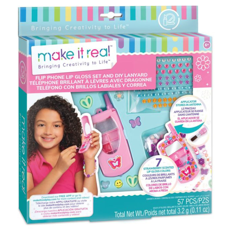 Make It Real Lūpu spīdums &ndash; atverams telefons un pa&scaron;darināta siksniņa