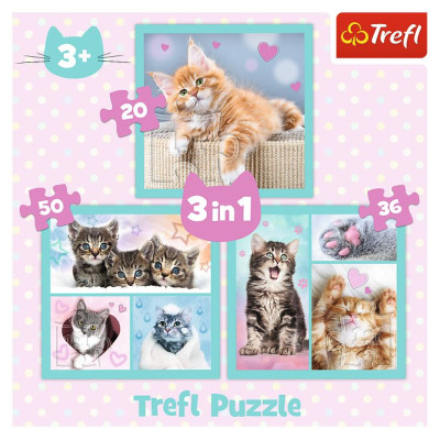 Trefl Pužļu komplekts 3in1 kaķēni