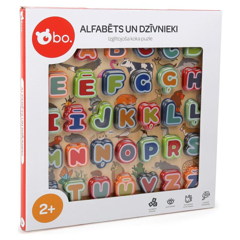BO. Izglītojo&scaron;a puzle "Alfabēts un dzīvnieki" (Latvie&scaron;u valodā)