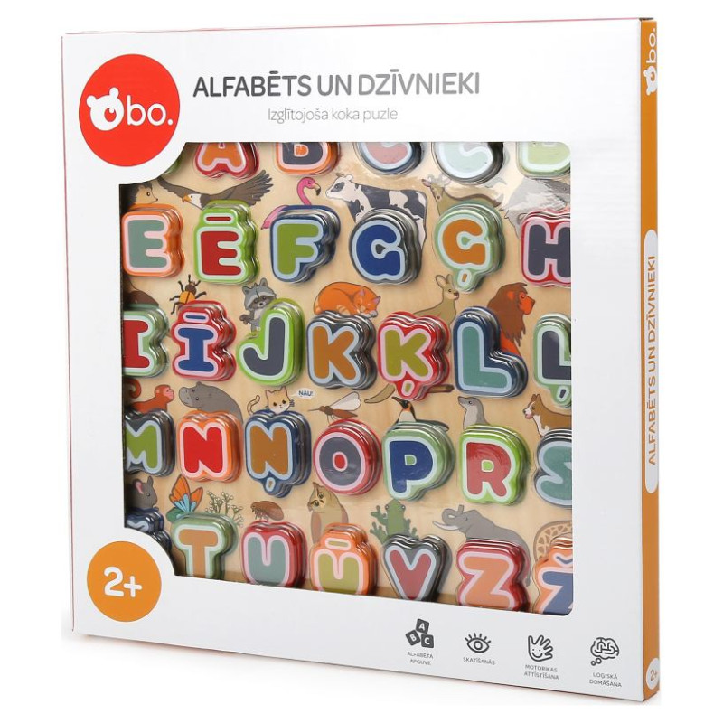 BO. Izglītojo&scaron;a puzle "Alfabēts un dzīvnieki" (Latvie&scaron;u valodā)