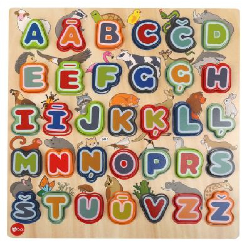 BO. Izglītojo&scaron;a puzle "Alfabēts un dzīvnieki" (Latvie&scaron;u valodā)