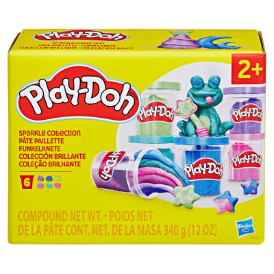 Play-Doh Plastilīna Mirdzo&scaron;ā kolekcija, 6 gab.