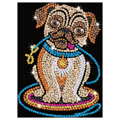 Kitfix Amatniecības komplekts Sequin Art Red spīdumiņu māksla, Mopsīte Lilija