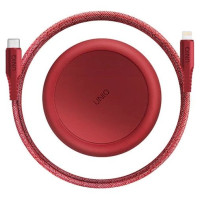 Uniq MFi Uniq Halo USB-C / Lightning 18W nylon coiled cable 1.2m - red