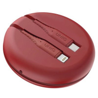 Uniq MFi Uniq Halo USB-C / Lightning 18W nylon coiled cable 1.2m - red
