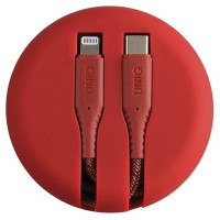 Uniq MFi Uniq Halo USB-C / Lightning 18W nylon coiled cable 1.2m - red