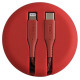 Uniq MFi Uniq Halo USB-C / Lightning 18W nylon coiled cable 1.2m - red
