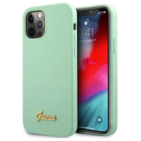 Guess Metal Logo Script Case for iPhone 12 Pro Max 6.7" - Green