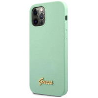 Guess Metal Logo Script Case for iPhone 12 Pro Max 6.7" - Green