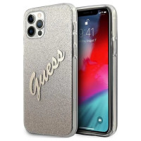 Guess GUHCP12MPCUGLSGO iPhone 12/12 Pro 6.1" gold/gold hardcase Glitter Gradient Script