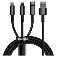 Baseus Tungsten 3in1 cable USB - USB Type C / Lightning / micro USB 3.5 A 1.5 m black (CAMLTWJ-01)