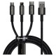 Baseus Tungsten 3in1 cable USB - USB Type C / Lightning / micro USB 3.5 A 1.5 m black (CAMLTWJ-01)