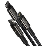 Baseus Tungsten 3in1 cable USB - USB Type C / Lightning / micro USB 3.5 A 1.5 m black (CAMLTWJ-01)