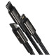 Baseus Tungsten 3in1 cable USB - USB Type C / Lightning / micro USB 3.5 A 1.5 m black (CAMLTWJ-01)
