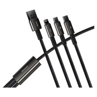 Baseus Tungsten 3in1 cable USB - USB Type C / Lightning / micro USB 3.5 A 1.5 m black (CAMLTWJ-01)