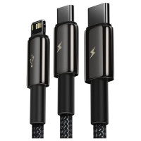 Baseus Tungsten 3in1 cable USB - USB Type C / Lightning / micro USB 3.5 A 1.5 m black (CAMLTWJ-01)