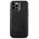Icarer Leather Oil Wax case covered with natural leather for iPhone 12 Pro Max black (ALI1206-BK)