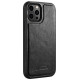 Icarer Leather Oil Wax case covered with natural leather for iPhone 12 Pro Max black (ALI1206-BK)