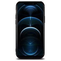 Icarer Leather Oil Wax case covered with natural leather for iPhone 12 Pro Max black (ALI1206-BK)