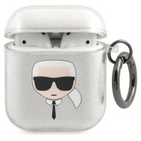 Karl Lagerfeld KLA2UKHGS AirPods cover srebrny/silver Glitter Karl`s Head