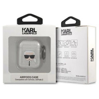 Karl Lagerfeld KLA2UKHGS AirPods cover srebrny/silver Glitter Karl`s Head