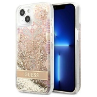 Guess GUHCP13SLFLSD iPhone 13 mini 5.4" gold/gold hardcase Paisley Liquid Glitter