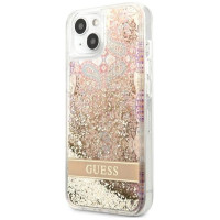 Guess GUHCP13SLFLSD iPhone 13 mini 5.4" gold/gold hardcase Paisley Liquid Glitter