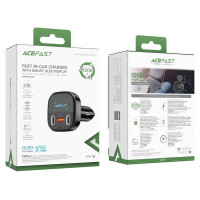 Acefast car charger 101W 2x USB Type C / USB, PPS, Power Delivery, Quick Charge 4.0, AFC, FCP black (B5)