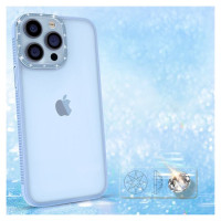 Kingxbar Sparkle Series case iPhone 13 Pro with crystals back cover blue