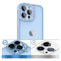 Kingxbar Sparkle Series case iPhone 13 Pro Max with crystals back cover blue