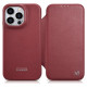 Icarer CE Premium Leather Folio Case iPhone 14 Pro Magnetic Flip Leather Folio Case MagSafe Red (WMI14220714-RD)