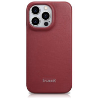 Icarer CE Premium Leather Folio Case iPhone 14 Pro Magnetic Flip Leather Folio Case MagSafe Red (WMI14220714-RD)