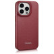 Icarer CE Premium Leather Folio Case iPhone 14 Pro Magnetic Flip Leather Folio Case MagSafe Red (WMI14220714-RD)