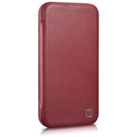 Icarer CE Premium Leather Folio Case iPhone 14 Pro Magnetic Flip Leather Folio Case MagSafe Red (WMI14220714-RD)
