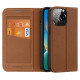 Dux Ducis Skin X2 case for iPhone 14 Pro case with magnetic flap brown