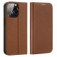 Dux Ducis Skin X2 case for iPhone 14 Pro case with magnetic flap brown