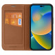 Dux Ducis Skin X2 case for iPhone 14 Pro case with magnetic flap brown