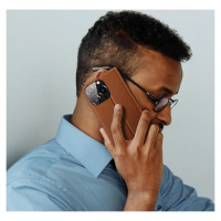 Dux Ducis Skin X2 case for iPhone 14 Pro case with magnetic flap brown