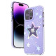 Kingxbar Heart Star Series case for iPhone 14 Plus purple star case