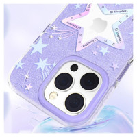 Kingxbar Heart Star Series case for iPhone 14 Plus purple star case