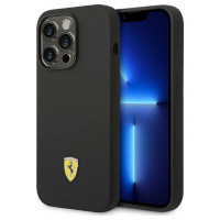 Ferrari FEHCP14LSIBBK iPhone 14 Pro 6.1" black/black hardcase Silicone Metal Logo