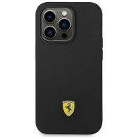 Ferrari FEHCP14LSIBBK iPhone 14 Pro 6.1" black/black hardcase Silicone Metal Logo