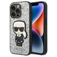 Karl Lagerfeld KLHCP14LGFKPG iPhone 14 Pro 6.1 "hardcase silver / silver Glitter Flakes Ikonik