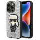 Karl Lagerfeld KLHCP14LGFKPG iPhone 14 Pro 6.1 "hardcase silver / silver Glitter Flakes Ikonik