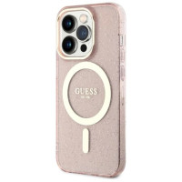 Guess GUHMP14LHCMCGP iPhone 14 Pro 6.1" pink/pink hardcase Glitter Gold MagSafe