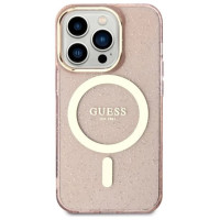 Guess GUHMP14LHCMCGP iPhone 14 Pro 6.1" pink/pink hardcase Glitter Gold MagSafe