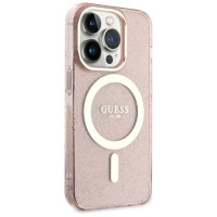 Guess GUHMP14LHCMCGP iPhone 14 Pro 6.1" pink/pink hardcase Glitter Gold MagSafe