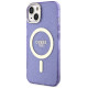 Guess Glitter Gold MagSafe case for iPhone 14 - purple